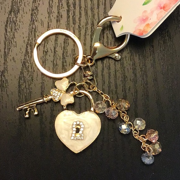 Chic Gold and Pink Key & Card Holder Charm - Picture 4 of 4
